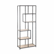 Libreria industriale in metallo e legno, 6 livelli, marrone naturale