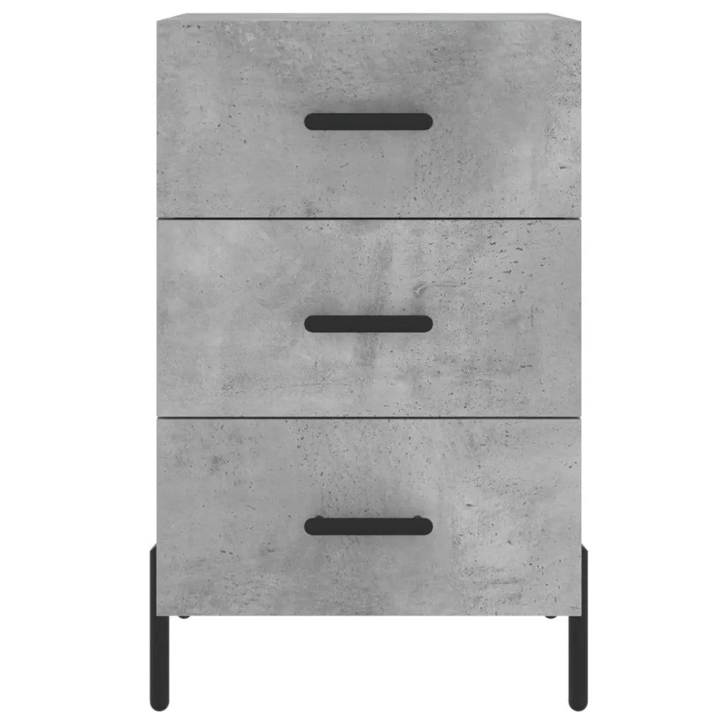 Comodino Grigio Cemento 40x40x66 cm in Legno Multistrato 827672