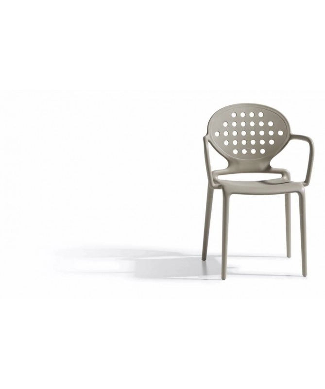 Sedia con braccioli set da 4 in tecnopolimero rinforzato Colette Made in Italy SCAB DESIGN - Tortora 15