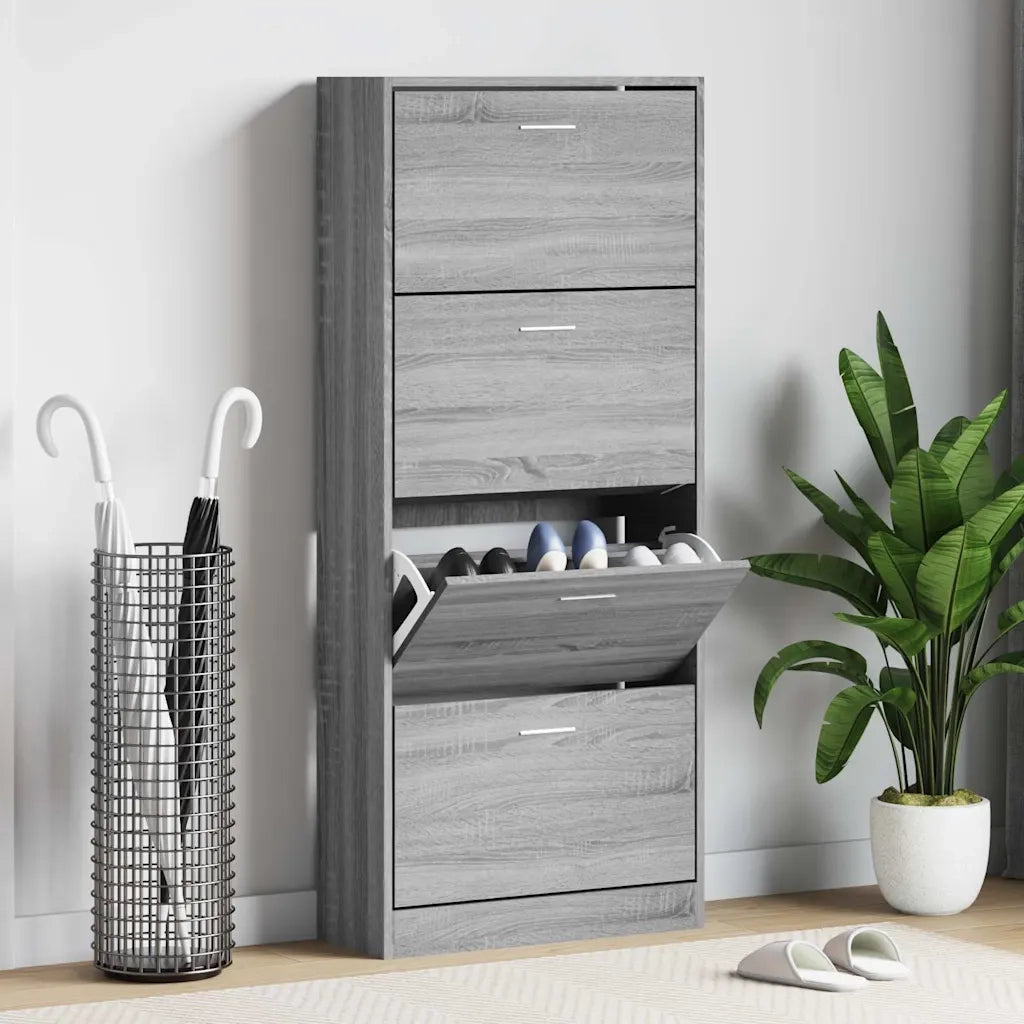 Scarpiera Grigio Sonoma 63x24x147 cm in Legno Multistrato 342548