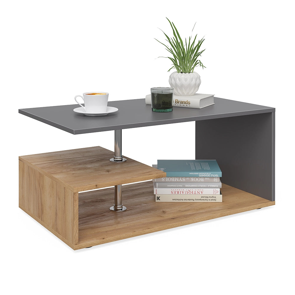 Vicco Tavolino da salotto Rovere antracite/sabbia 91 x 52,6 cm