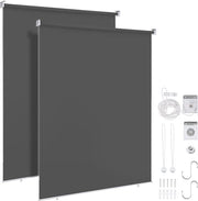 Tendallo di oscuramento 100x140cm - Grigio scuro - Impermeabile e protezione UV 80% - 2 pezzi