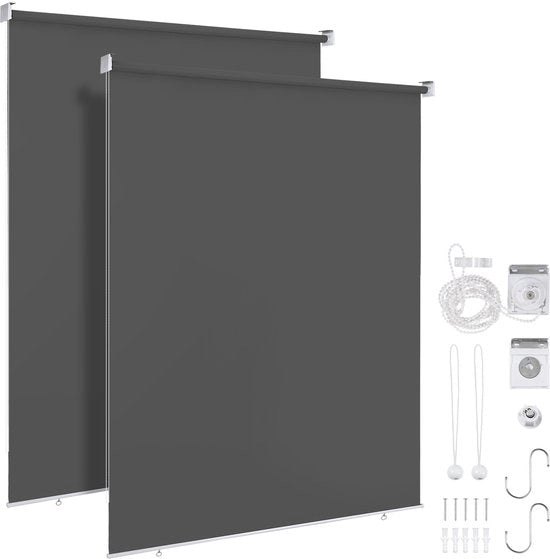 Tendallo di oscuramento 100x140cm - Grigio scuro - Impermeabile e protezione UV 80% - 2 pezzi