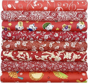Panno quadrato di cotone per patchwork, da cucire o da ricamare, 50 x 50 cm, 8 pezzi, rosso