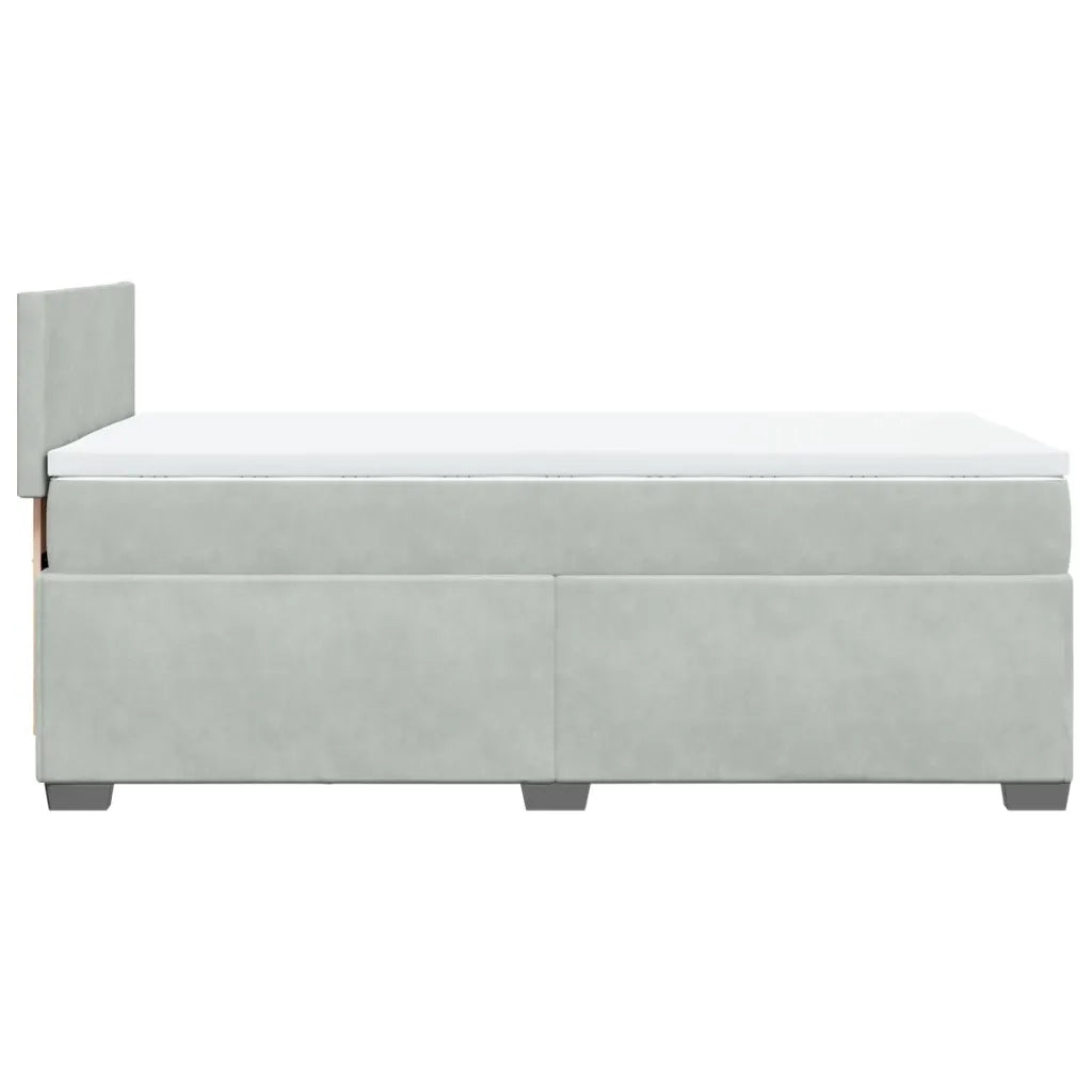 Giroletto a Molle con Materasso-Struttura Letto Grigio Chiaro 90x200 cm Velluto 500727
