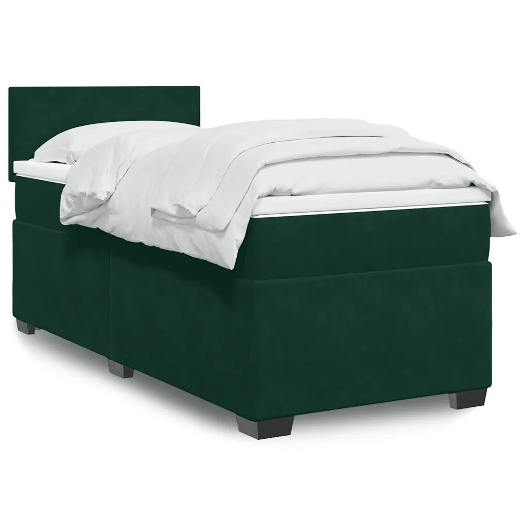 Giroletto a Molle con Materasso Verde Scuro 100x200 cm Velluto 3286231