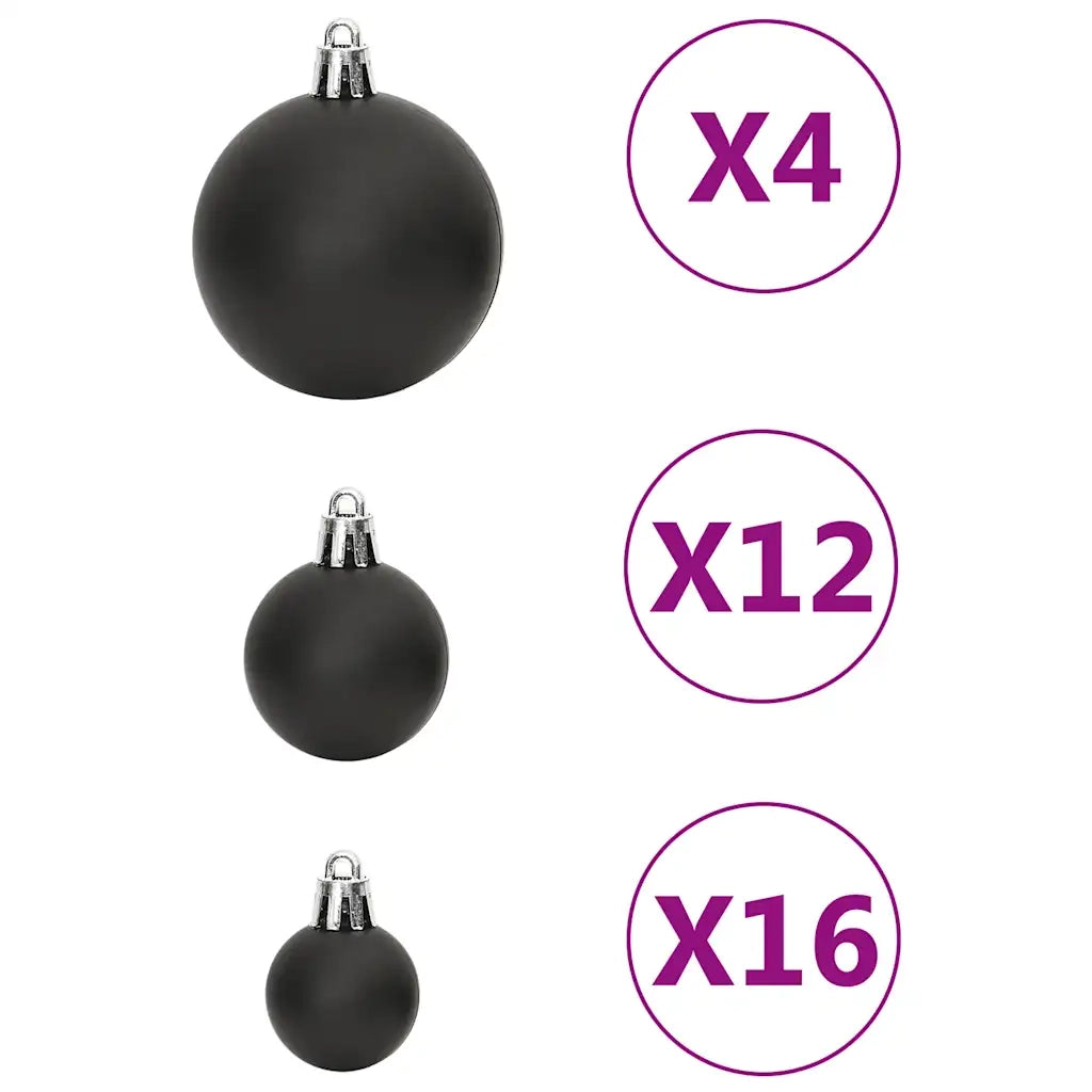 Set Palline di Natale 111 pz-Decorazioni natalizie Nero in Polistirene