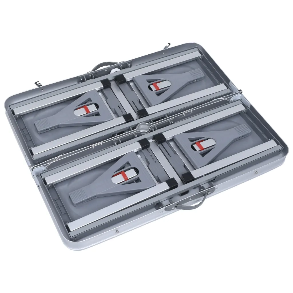 Tavolo Pieghevole da Campeggio con 4 Sedili Acciaio Alluminio CFW5765407