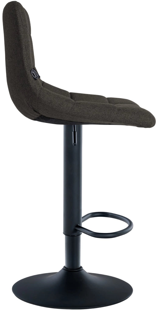 Sgabello Jerry in tessuto grigio scuro,nero