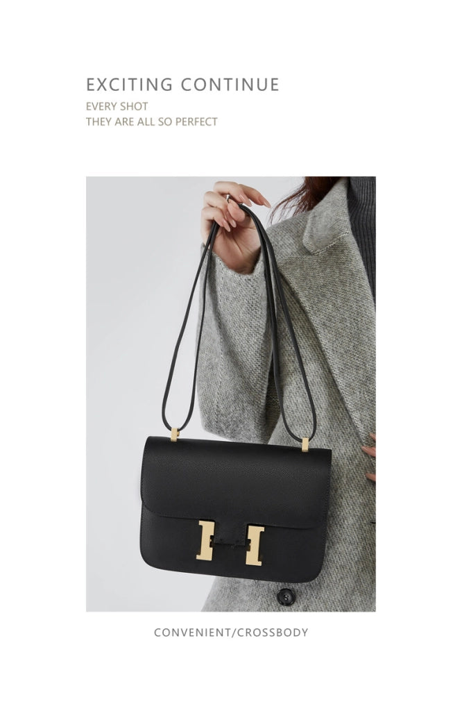 Borsa a tracolla da donna in vera pelle, borsa di lusso nera