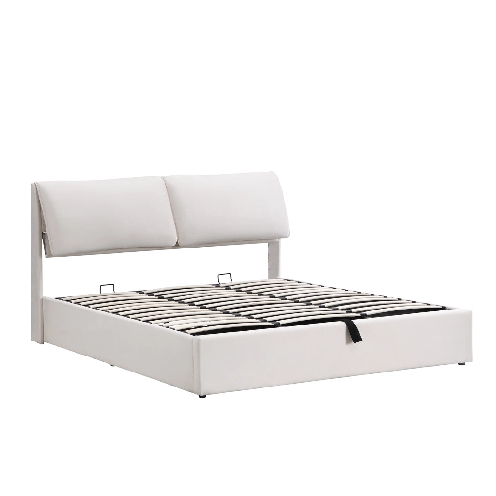 Letto Contenitore 160x200 cm; Letto Matrimoniale - 3 Cassetti; idraulico; Velluto Beige