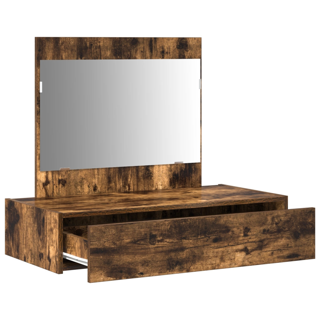 Tavolo da Toeletta Appeso al Muro Rovere Affumicato 83x40x70 cm