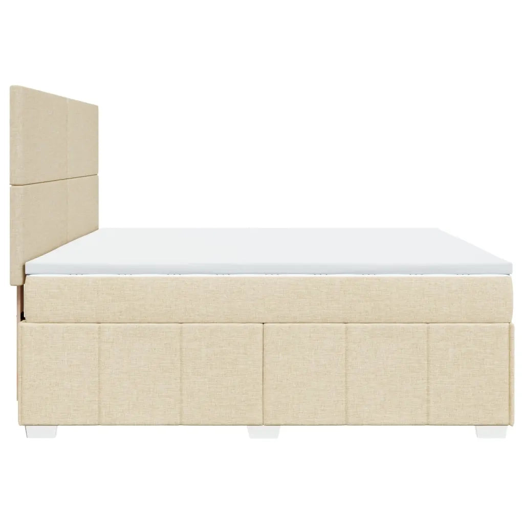 Giroletto a Molle con Materasso Crema 180x200 cm in Tessuto 3294045