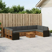 Set di divani da esterno 11 pcs Naturale e Antracite Poliestere 3384933