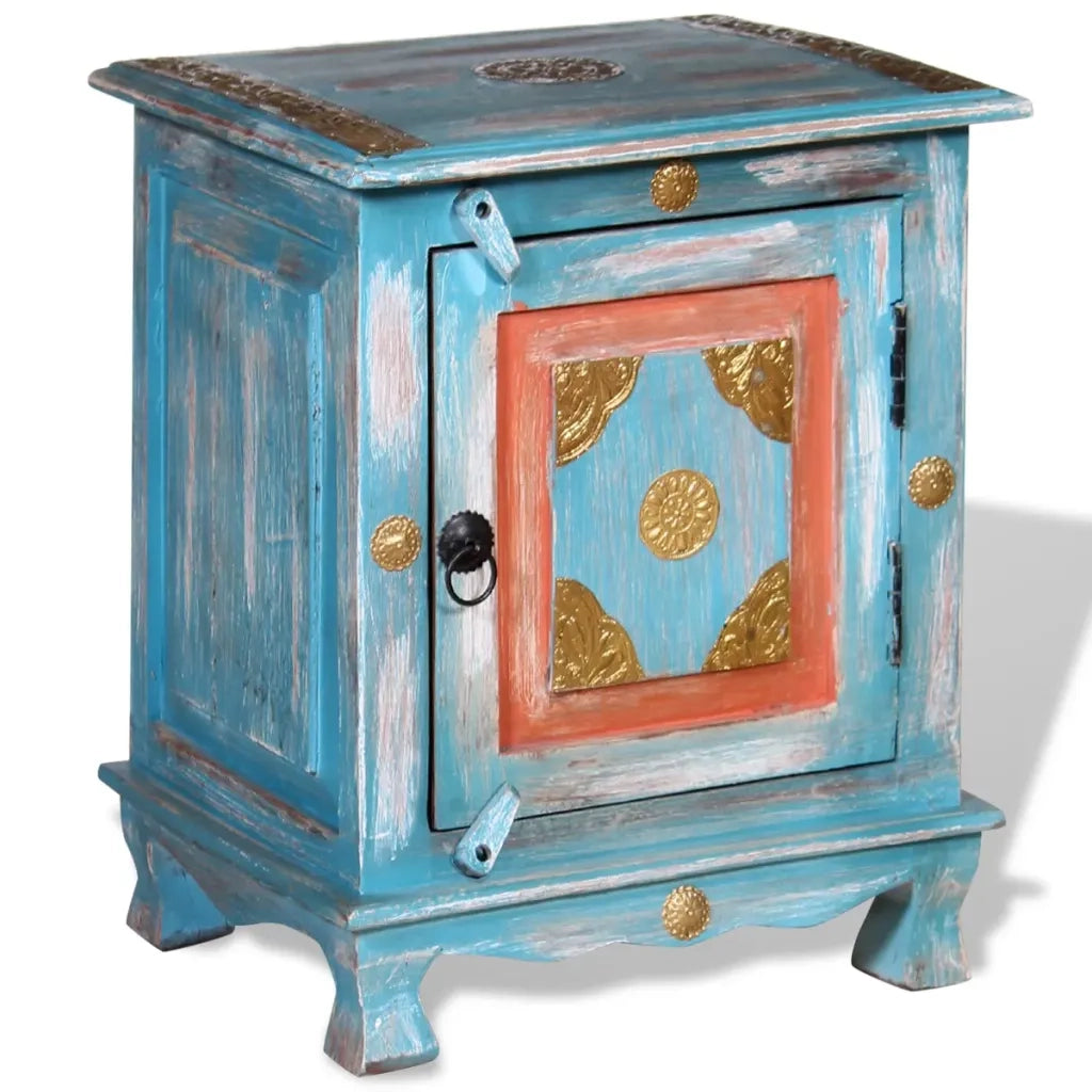 Comodino in Legno Massello di Mango Blu cod mxl 31307