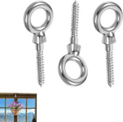 Contenitore in legno con 3 anelli in acciaio inossidabile 304 con occhielli e viti RVS 304.