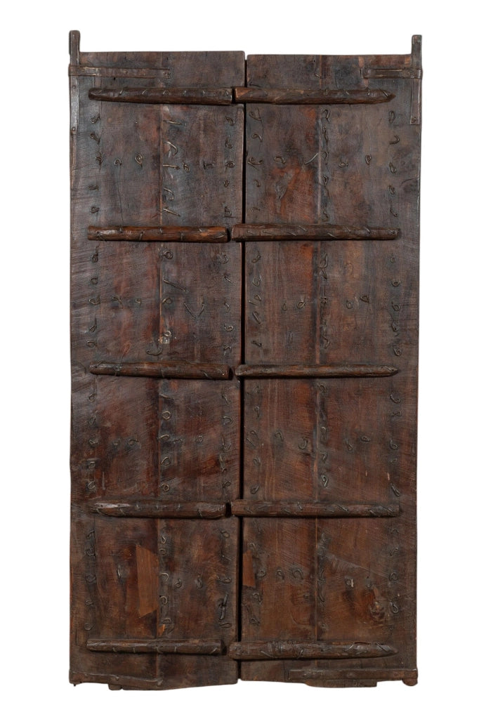 Biscottini Porta portone in legno massello e ferro da interno o da esterno vecchia e antica medievale