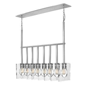 Lampadario Contemporaneo Ludlow Acciaio Nichel Lucido Acrilico 8 Luci E27
