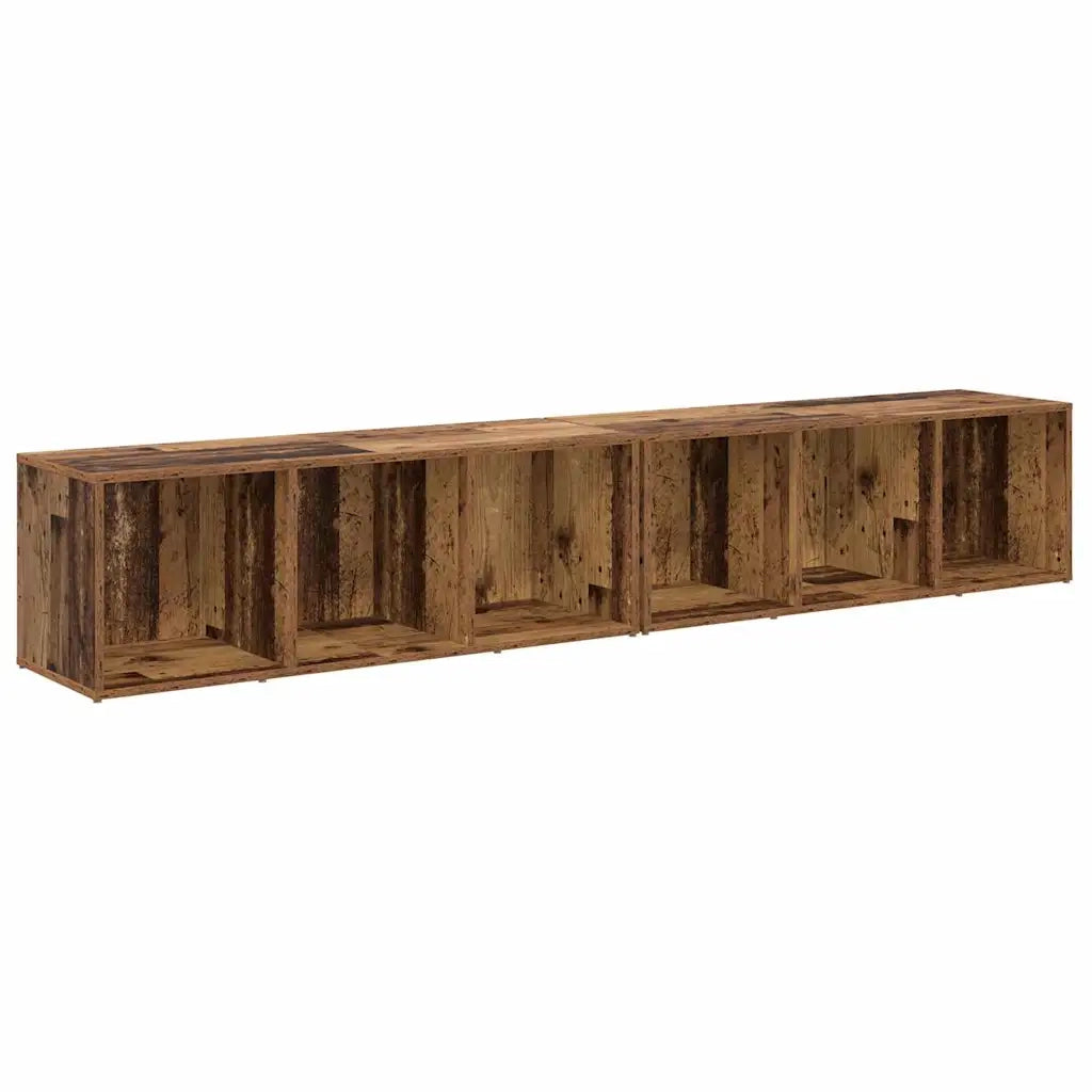 Set mobile TV 2 pz-Set di 2 Credenza per TV Legno vecchio 37 x 35 x 107cm