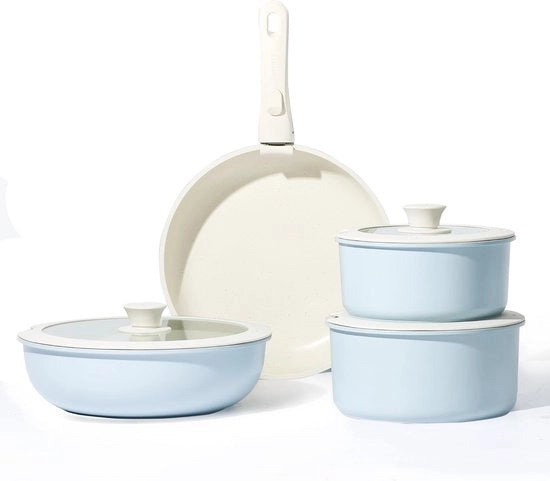 Set di pentole - Pentola con coperchio - Pentola da stufato - Padella - Padella da wok