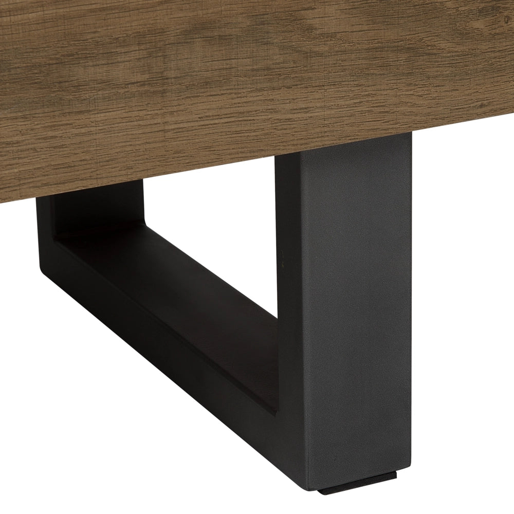 Madia credenza a 3 ante in legno scuro con base in metallo a slitta grigia in alluminio con ripiani Mobile contenitore per la casa industriale