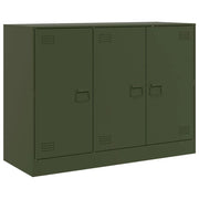 Buffet credenza cassettiera armadio mobile contenitore organizer per cucina soggiorno salotto verde oliva 99 x 39 x 73 cm acciaio verde 02_0036594