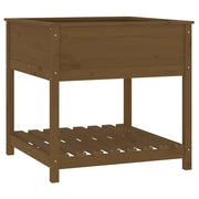 Fioriera | Cassetta per fiori | Vaso con Mensola Ambra 82,5x82,5x81 cm Legno Massello Pino