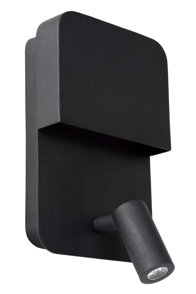 Applique Lucide Boxer LED 5W 3000K nero acciaio 2 luci