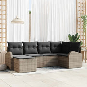 Set Divano da Giardino 6 pcs Grigio polyrattan 3346109