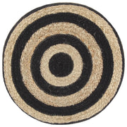 Pouf Lavorato a Mano Nero 40x45 cm in Juta 248076