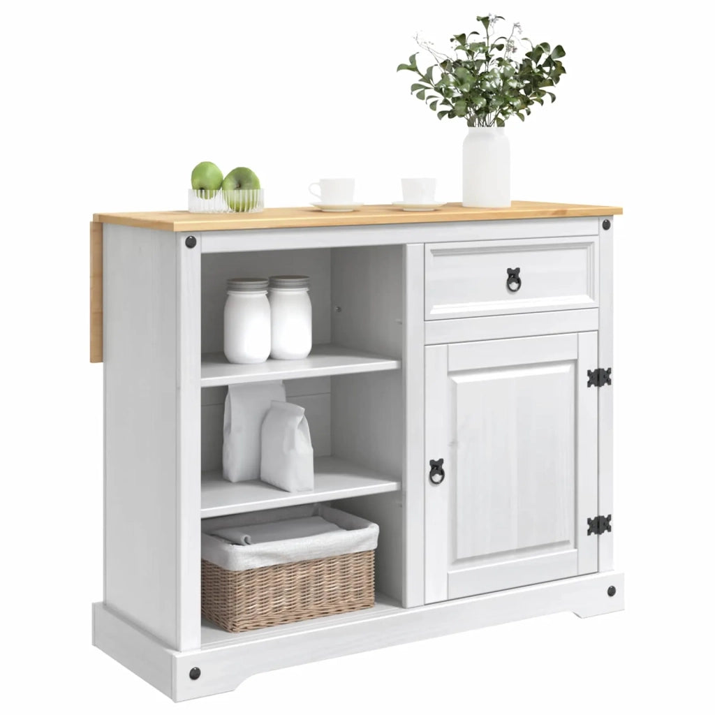 Carrello da Cucina 2 pcs Bianco e Cera di Miele Pino Massello 3425387