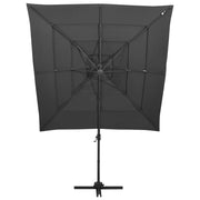 Ombrellone a 4 Livelli Palo in Alluminio-Ombrello da giardino 250x250 cm Antracite
