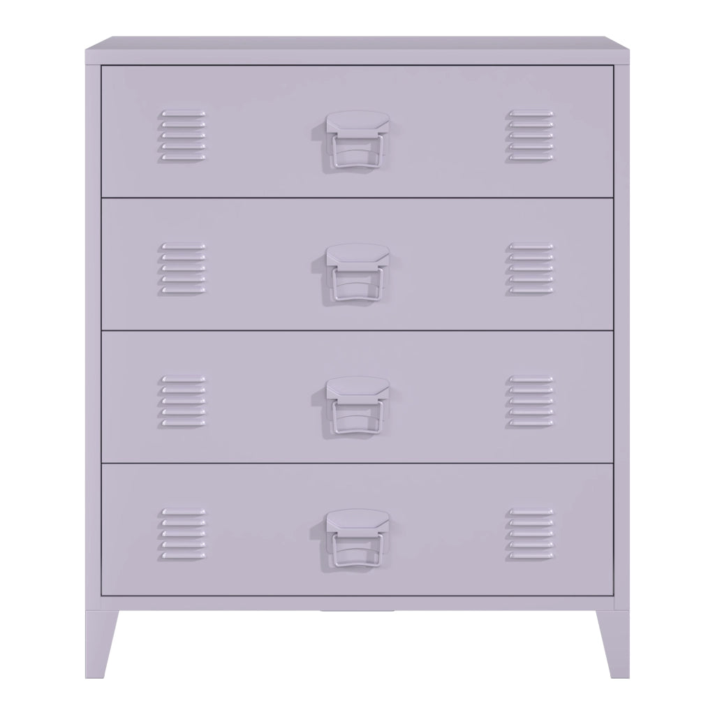 Cassettiera Hämeenlinna Comò in Acciaio con 4 Cassetti 92 x 80 x 40 cm Viola [en.casa]