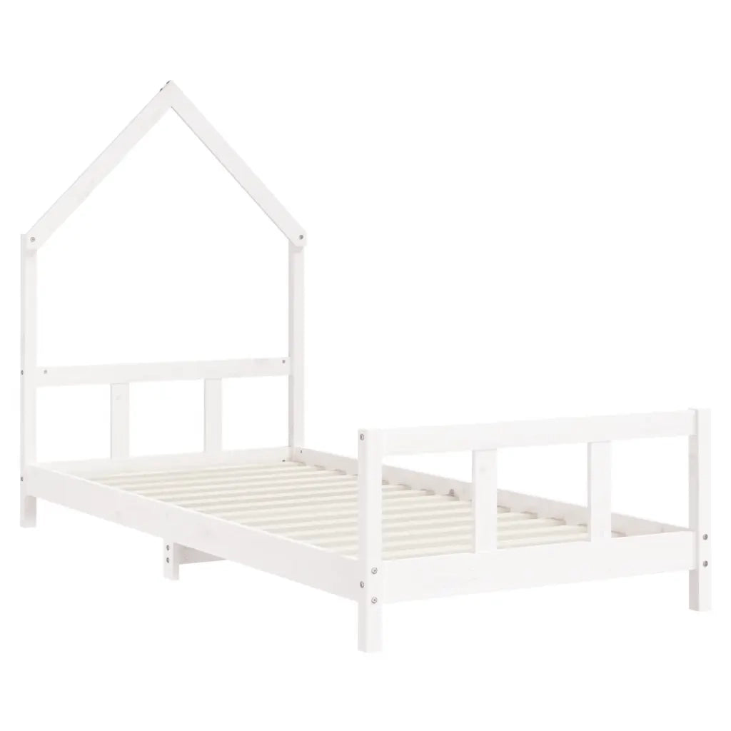 Giroletto per Bambini | Letto Infantile | Lettino Bianco 90x200cm in Legno Massello di Pino