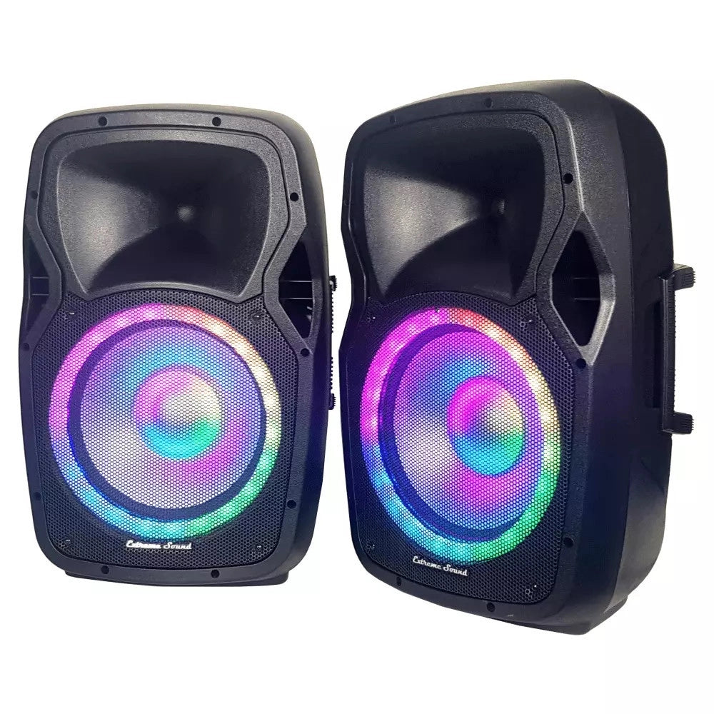 Trade Shop - Coppia Casse Audio Amplificate 2000w Extreme Sound 12" Bluetooth Usb Rgb Xevo-12 -