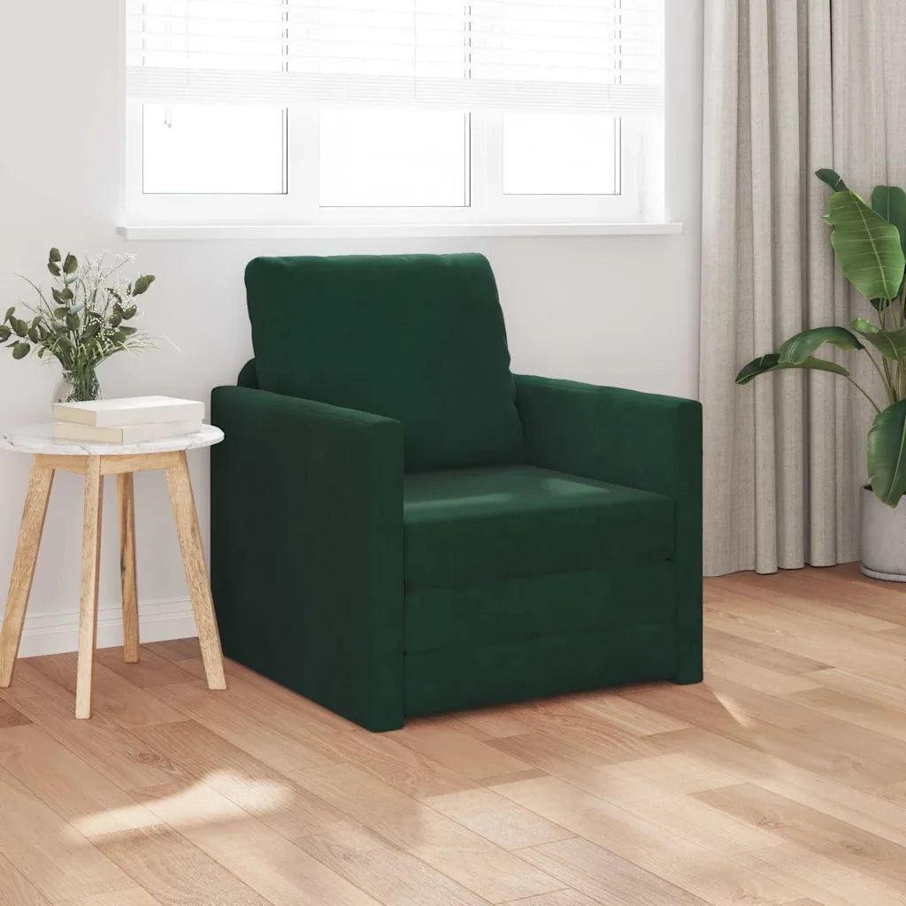 Divano letto-Sofa Letto-Daybed Verde Scuro 74 x 77 x 81 cm Velluto