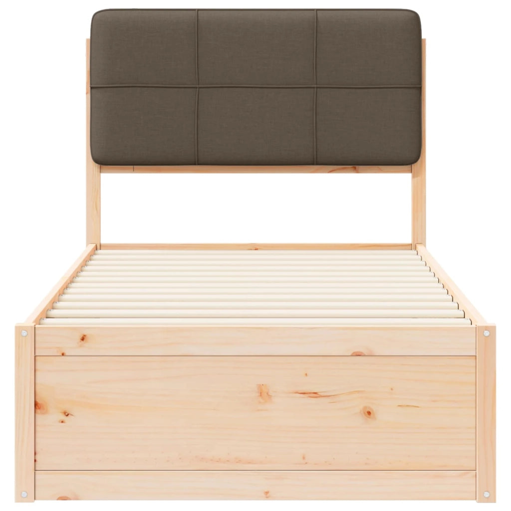 Letto con Testiera Rivestita Talpa 75 x 190 cm Pino massello 877742