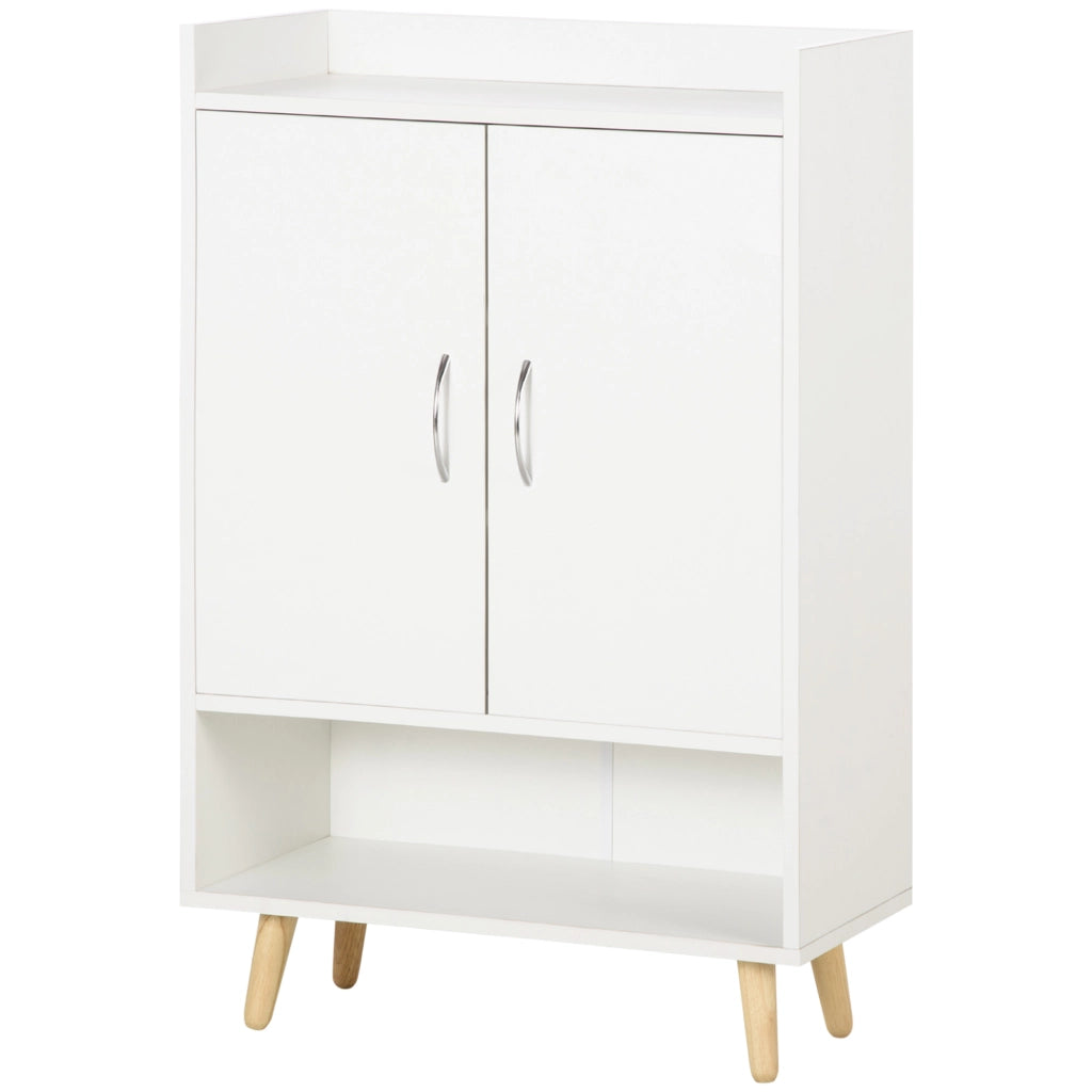 Scarpiera in Legno Bianco con Ripiano Aperto ¨C zephmum ¨C 60x30x92cm
