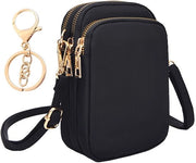 Borsa da Spalla Leggera - Materiale Oxford - Impermeabile - Porta Chiave - Nero 17x11x5 cm - Borsa da Mano