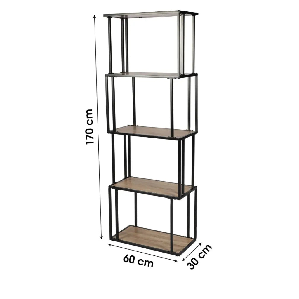 Libreria aperta da ufficio con 5 ripiani – Collezione HOLBORN 60x30x170 cm
