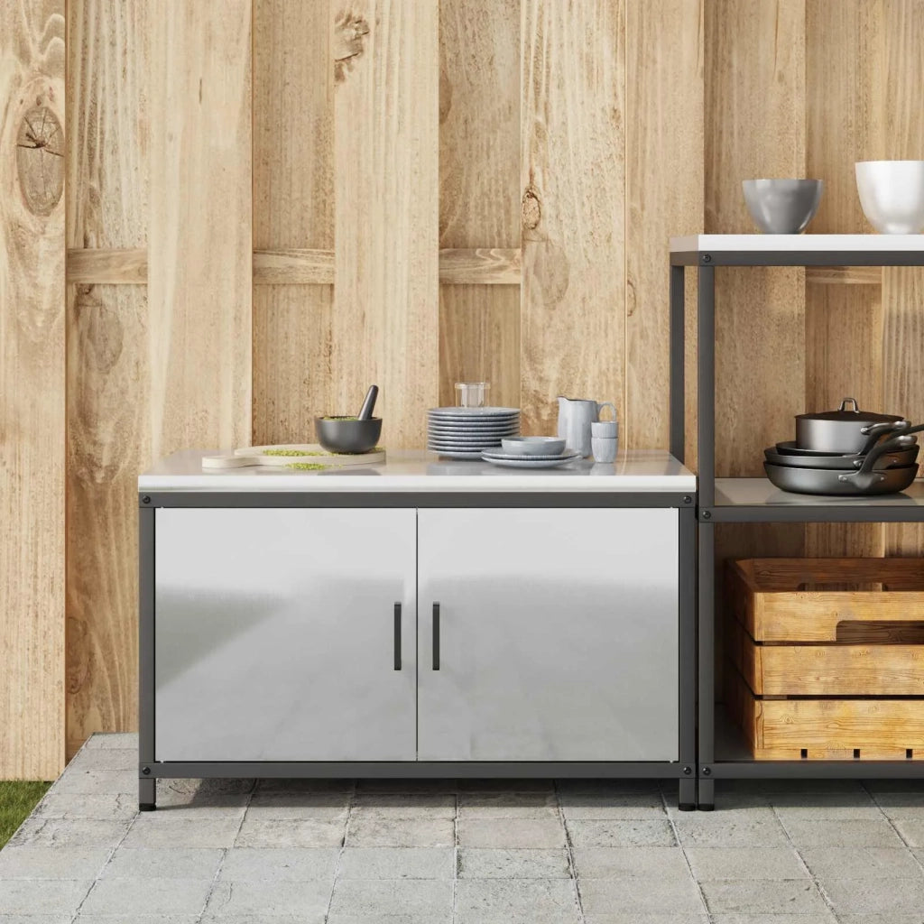 Stoccaggio in cucina con porta Argento 90 x 50 x 53 cm Acciaio 875001