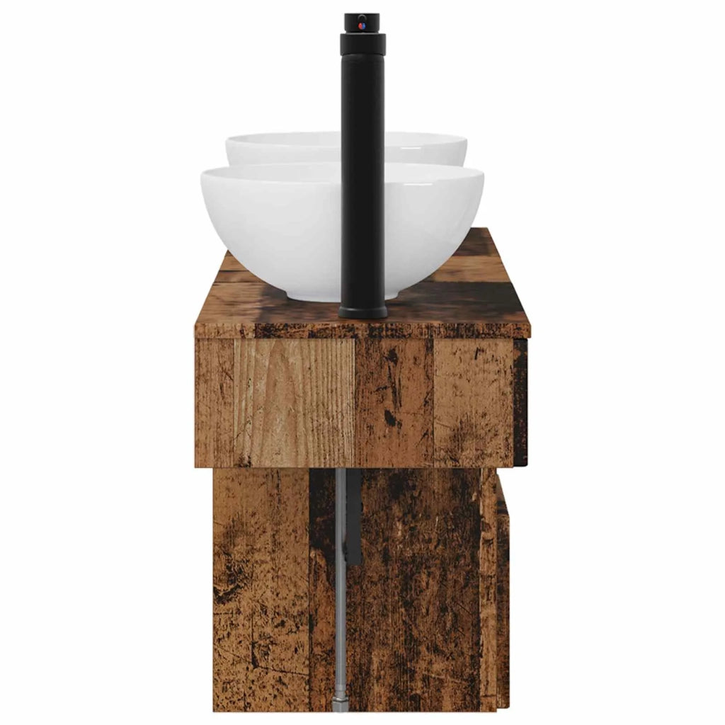 Set di mobili per il bagno 3 pz Legno antico 3405585