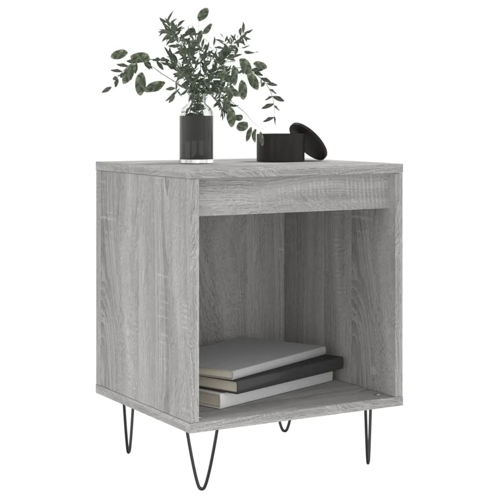 Comodino-Tavolino da notte Grigio Sonoma 40x35x50 cm in Legno Multistrato 158269