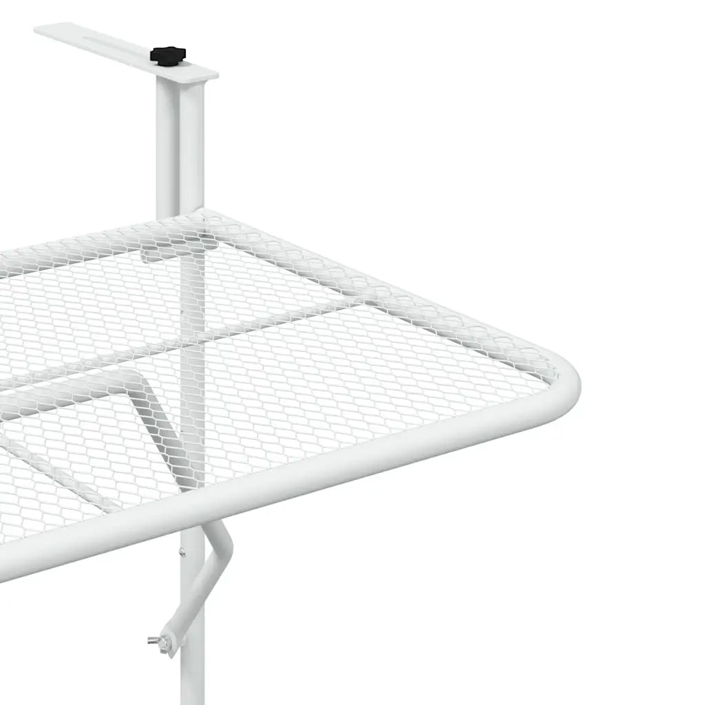 Tavolo da Balcone Bianco 60x40 cm in Acciaio 340916