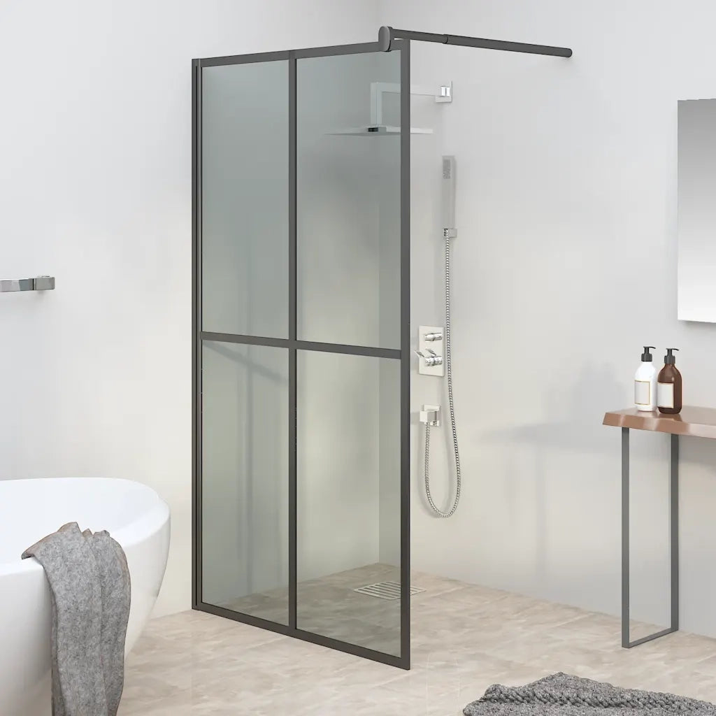 Cabina Doccia 100x195 cm Vetro Temperato Scuro CFW4888475