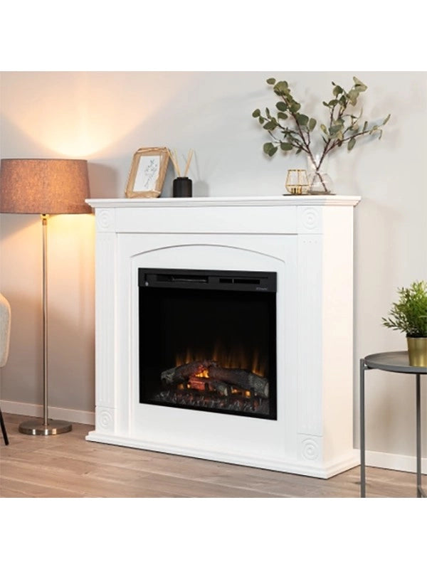 Caminetto Elettrico Da Pavimento A Libera Installazione A LED - Bianco opaco 23"- 107x100x29 - ATRATO