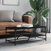 Tavolino da Salotto-Tavolino da soggiorno-Tavolo Nero 100x49x40 cm in Legno Multistrato