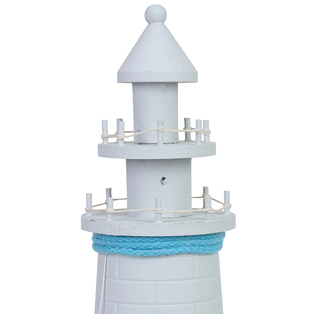 Figura decorativa faro legno bianco 15.5x15.5x50h cm