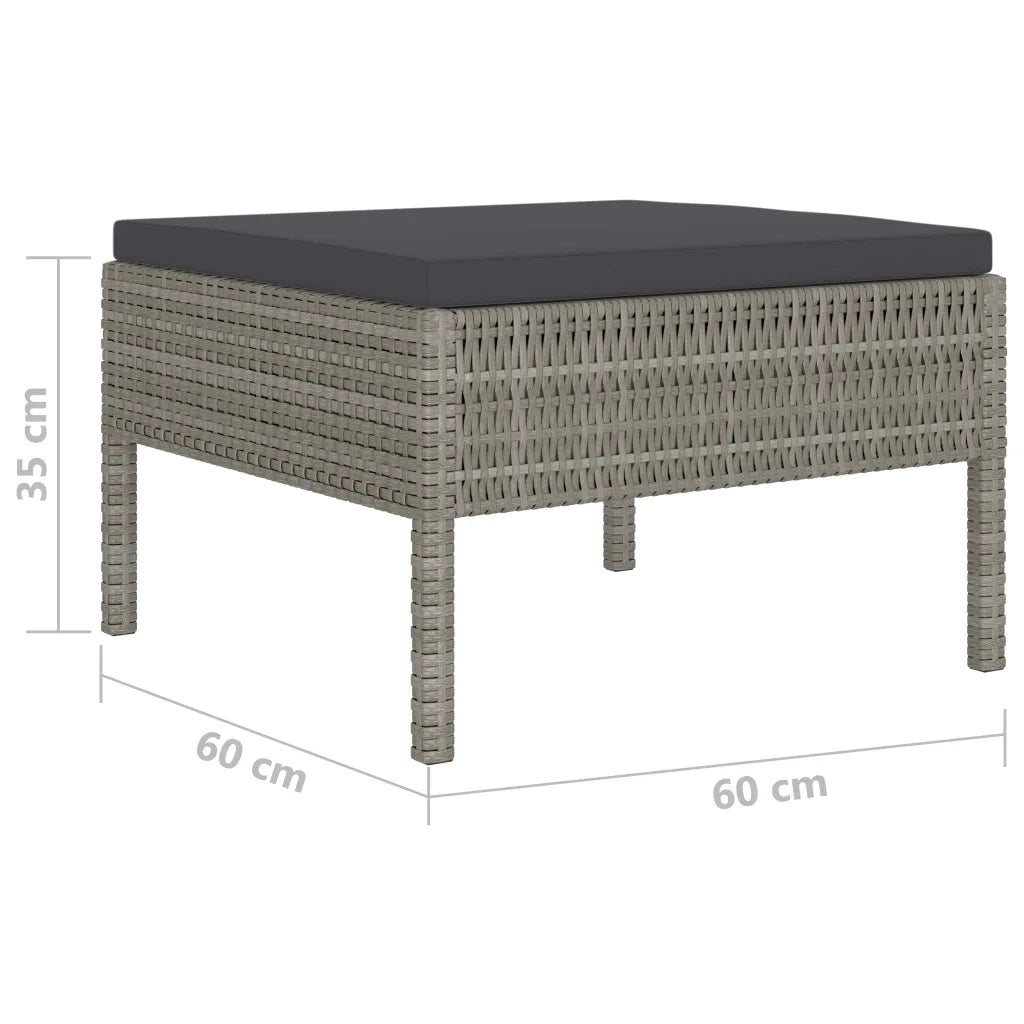 Set Divani da Giardino 4 pz con Cuscini in Polyrattan Grigio 3056968