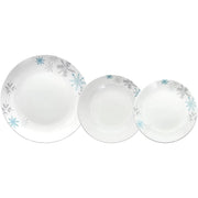 Servizio di Piatti da Tavola in Porcellana Madison Snowflake 18 Pezzi